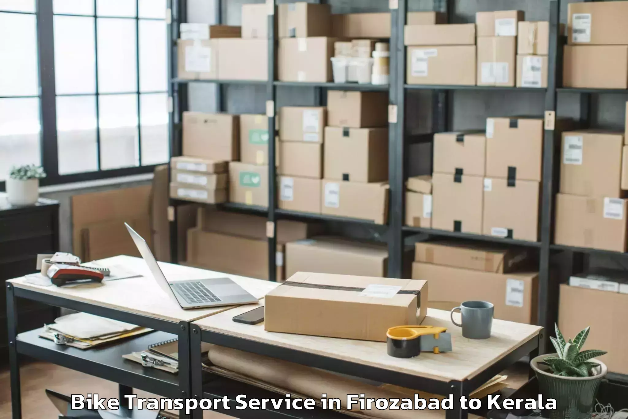 Reliable Firozabad to Adur Kla Bike Transport